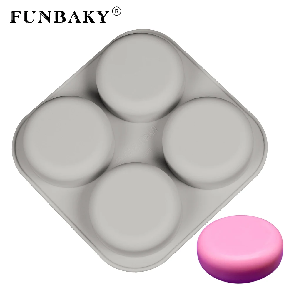 FUNBAKY 4 полости 3D силиконовые формы для мыла ручной работы для изготовления формы круглой формы для изготовления буханки