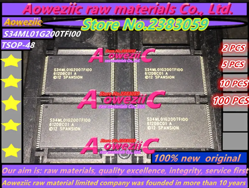 

Aoweziic 100% Новый оригинальный S34ML01G200TFI00 TSOP48 чип памяти S34ML01G200TF100 1G