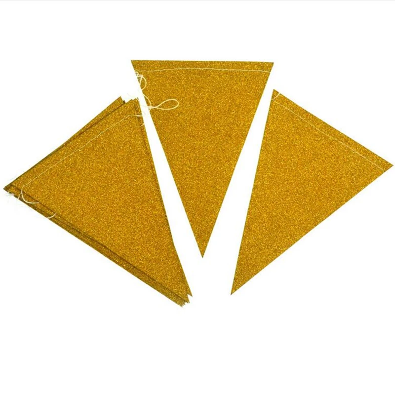Блестящая треугольная Бумажная гирлянда в виде флага 1 комплект 3 м баннер на