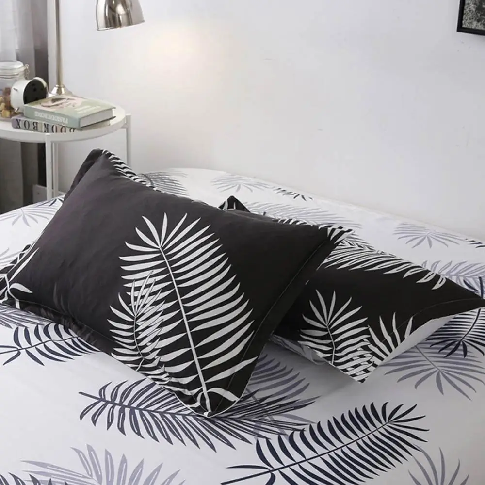 2019 белые листья черные постельные принадлежности щетка из микроволокна