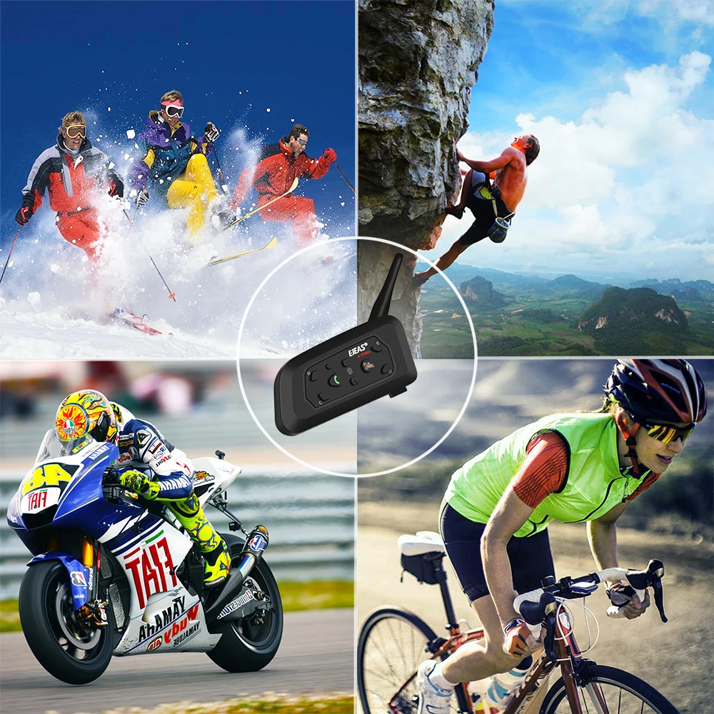 2 шт EJEAS V6 Pro Intercomunicador para Capacete Bluetooth шлем гарнитура 1,2 км IP65 музыка водонепроницаемый 6 райдеров переговорные