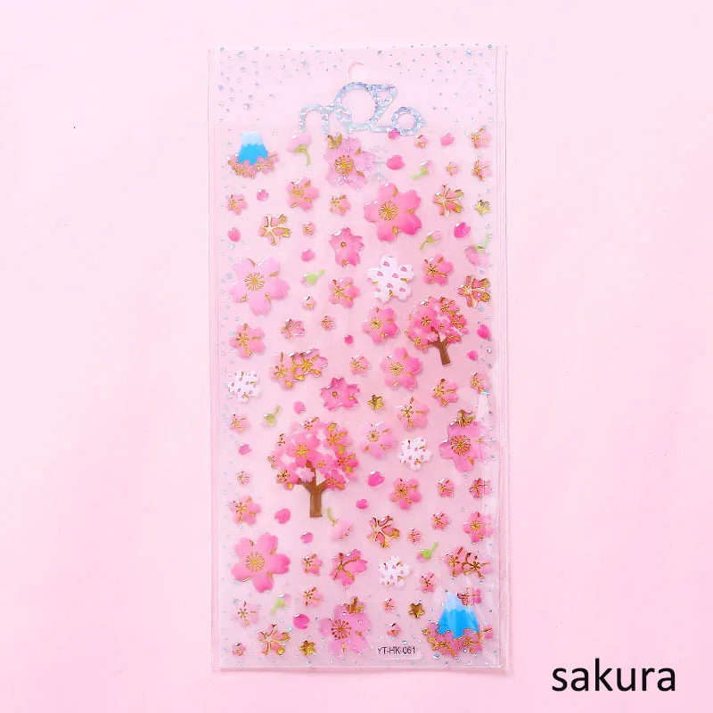sakura Украшение для мобильного телефона, эпоксидная наклейка, сделай сам, скрапбукинг, дневник, наклейка для украшения альбома, 1 лист, самоклеющаяся кристальная наклейка, хороший подарок - Цвет: sakura