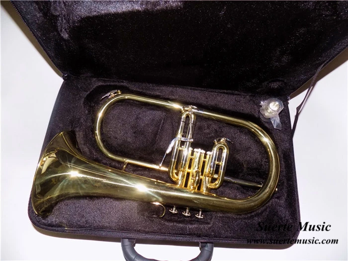 Bb ключ flugelhorn лаковая отделка Monel поршень чехол с мундштуком Flugel Horn Instrumento Musicais professionais