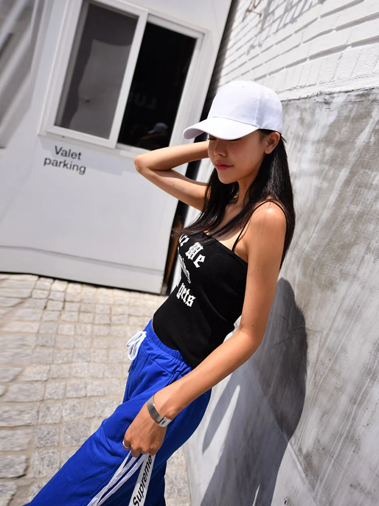 Camisole женская летняя одежда облегающая короткая футболка черные красивые