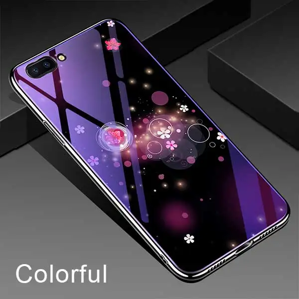 Colorful Для huawei Honor 10 чехол роскошный зеркальный Чехол для мобильного телефона 3D Рельефный цветочный узор 9H закаленное стекло противоударный чехол для телефона для huawei Honor 10 - Цвет: Colorful