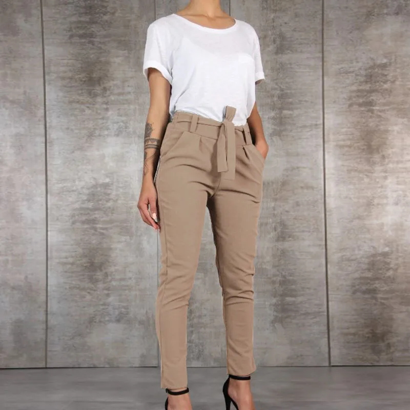 Women's Pants Ladies Trouser Work Summer Long Party Slim Fit Holiday Belt Bottoms Plus Size | Женская одежда