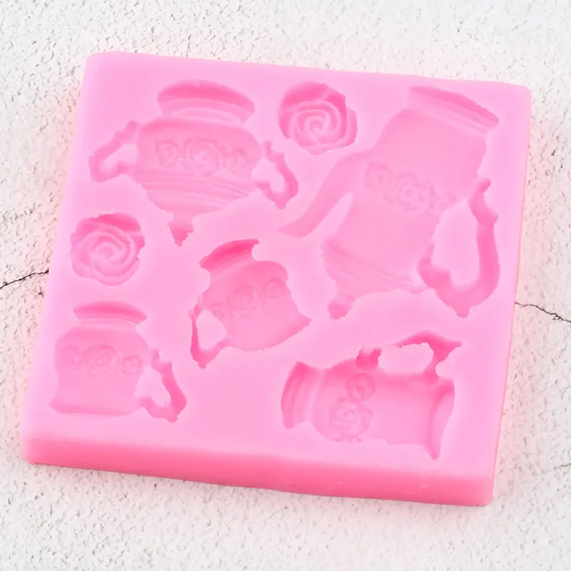 3D силиконовые формы для чайника цветок свадебный торт украшение помадка форма