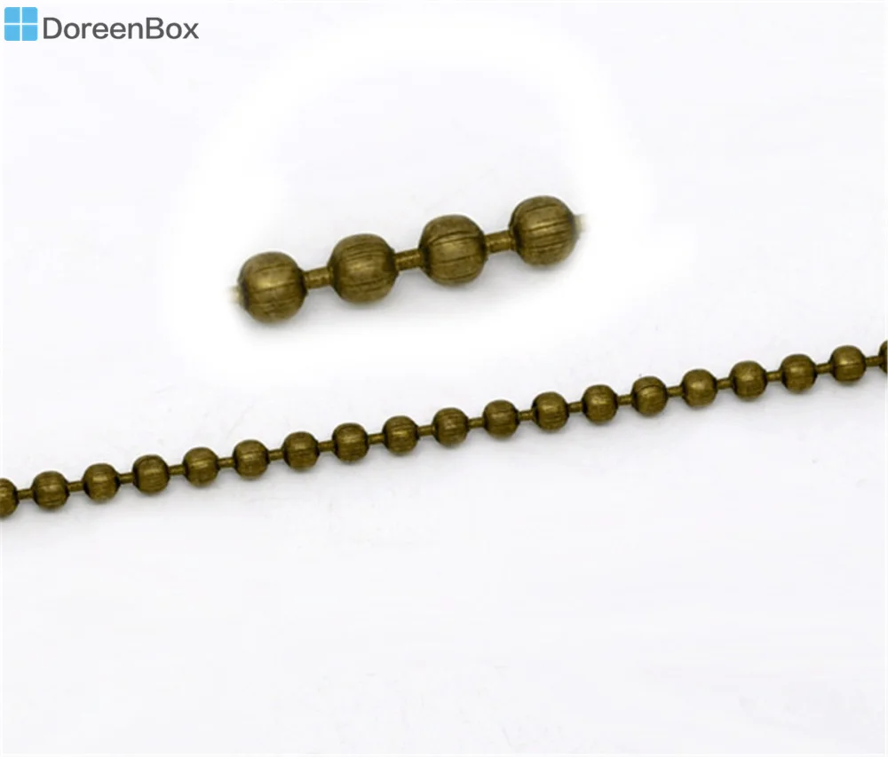 Doreen Box милые бронзовые тона гладкие цепи с шариками 2 4 мм 10 м (B10830)|chain findings|ball