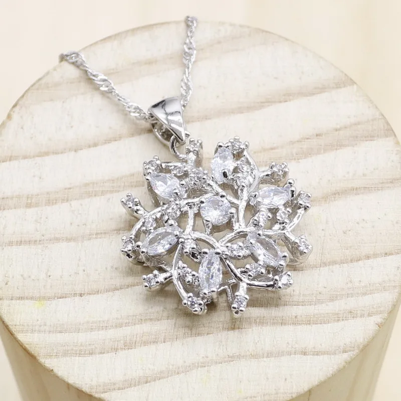 Женская подвеска серебряного цвета в форме цветка 6 цветов | Украшения и