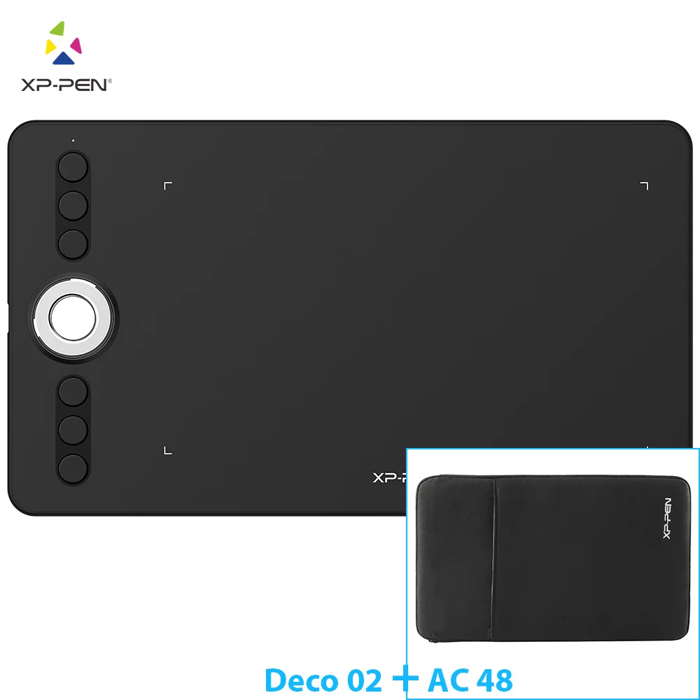 Deco02 and package XP-Pen Deco 02 Графический Планшет с P06 Батарея- пассивный стилус и сочетания клавиш(8192 уровней давления - Цвет: Deco02 and package