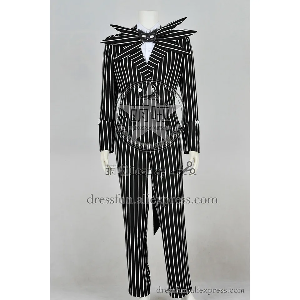 Костюм для косплея Кошмар перед Рождеством Джек Скеллингтон костюм в черную