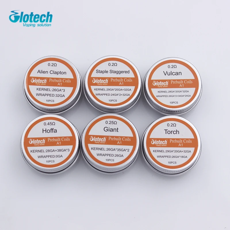 Штапель Glotech Alien Clapton в шахматном стиле готовые катушки Вулканизированная горелка