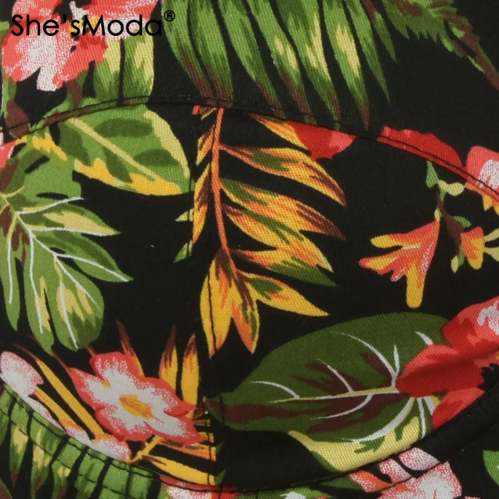 Женский бюстгальтер пуш ап She'sModa бюстье с цветочным и пальмовым принтом