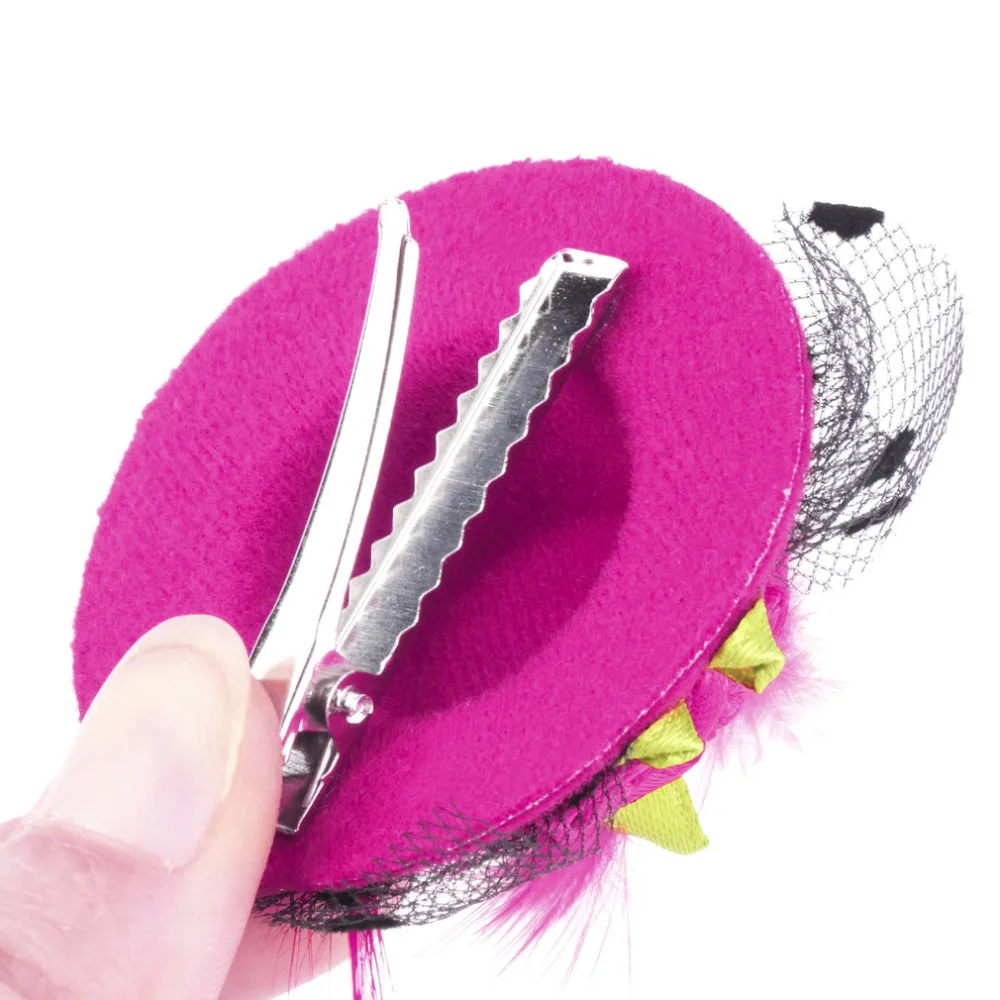 

100% New Popular Hot Selling Cute Children Kid Girl Mini Hat Style Head Hair Clip Party Decor Accessories