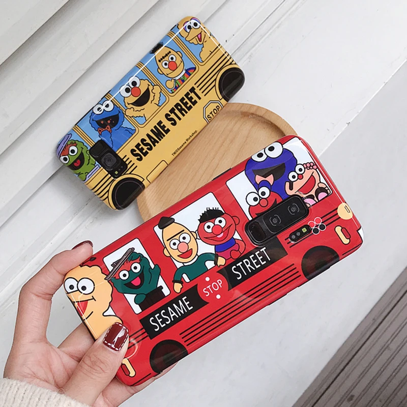 YHBBCASES Cartoon Cookie Phone Cases For Samsung Galaxy S10 5G S8 S9 Plus Note 10 8 9 Cute Bus Soft Silicone Cover |
