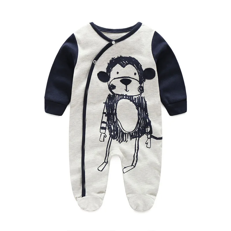Комбинезоны для младенцев Одежда новорожденных 2018 с длинным рукавом принтом