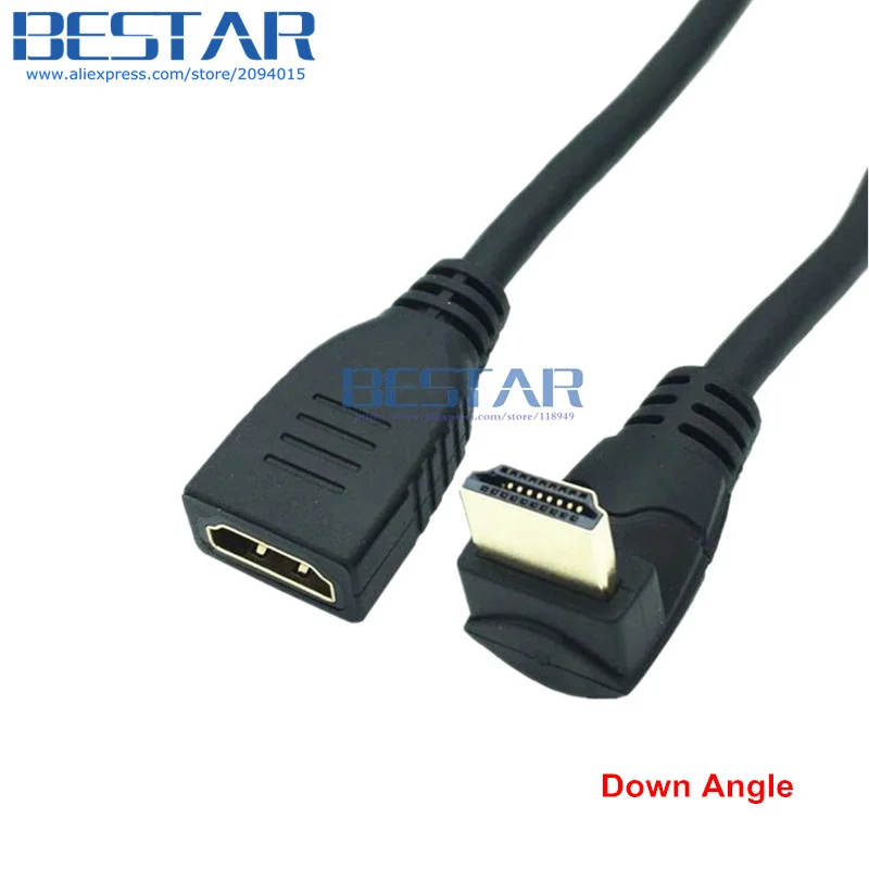 С крышкой вверх/вниз левый и правый угол HDMI 2,0 A male к женскому 4K* 2k 60Hz HD HDMI 2,0 v угол кабель-удлинитель для HDMI2.0 15 см 60 см 1,8 м 6FT 2FT