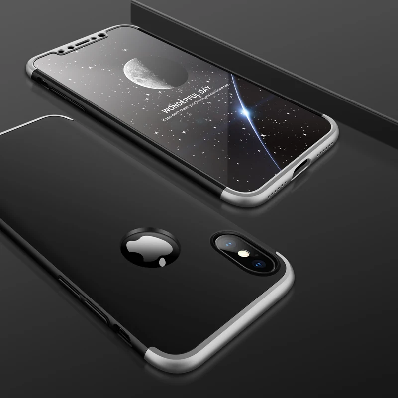 Luxury ShockProof Back Cover For iPhone X Case Removable 3 in 1 Full Protection Plastic Hard for PC Coques |