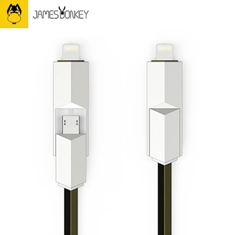 Новые James Donkey 362 для iPhone iOS 10 7/6/6 s/для iPad Android 2 в 1 USB-кабели 1.2-1.8 м телефон быстрой
