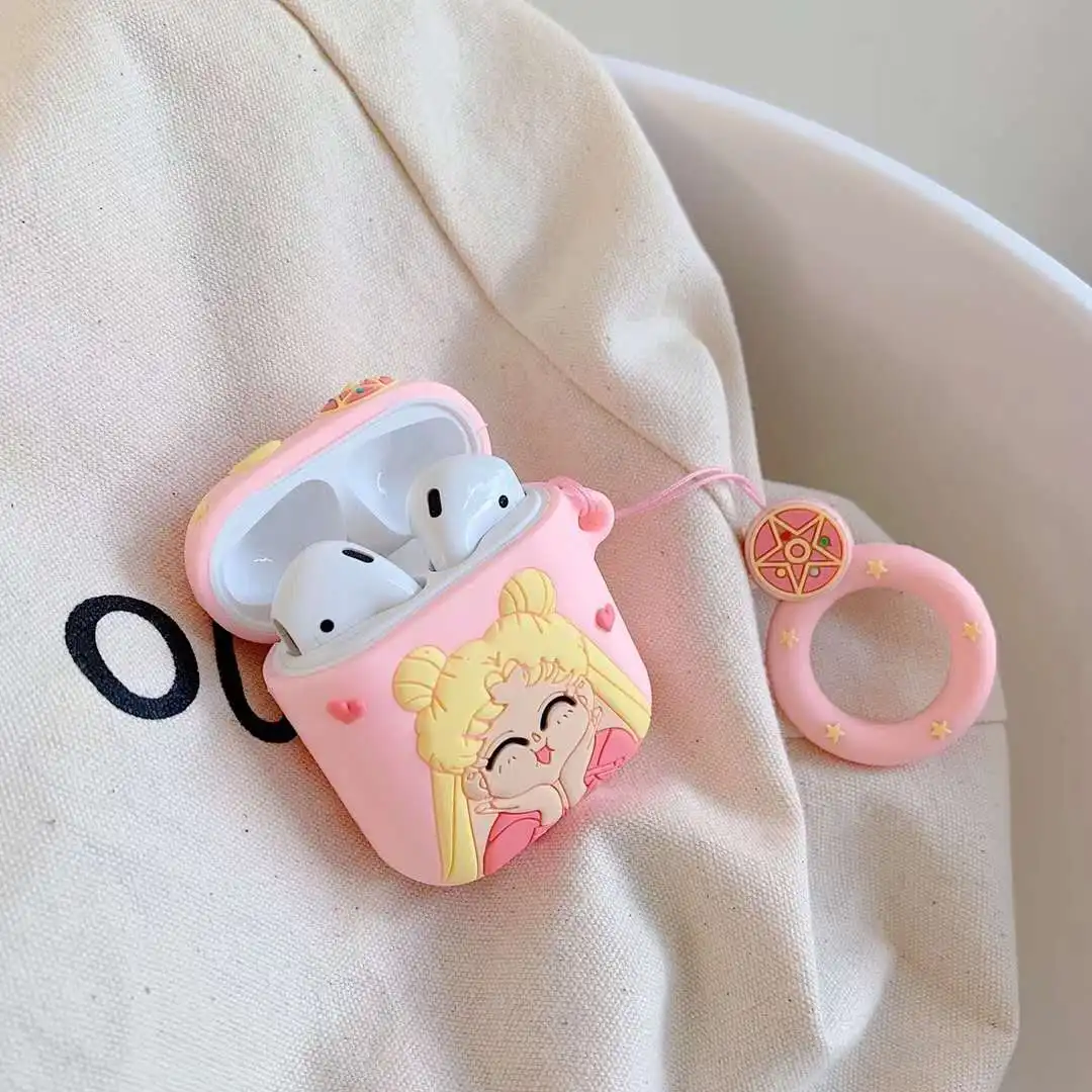 3D сумка Sailor Moon для гарнитура airpods мягкий силиконовый чехол милый Sakura беспроводной