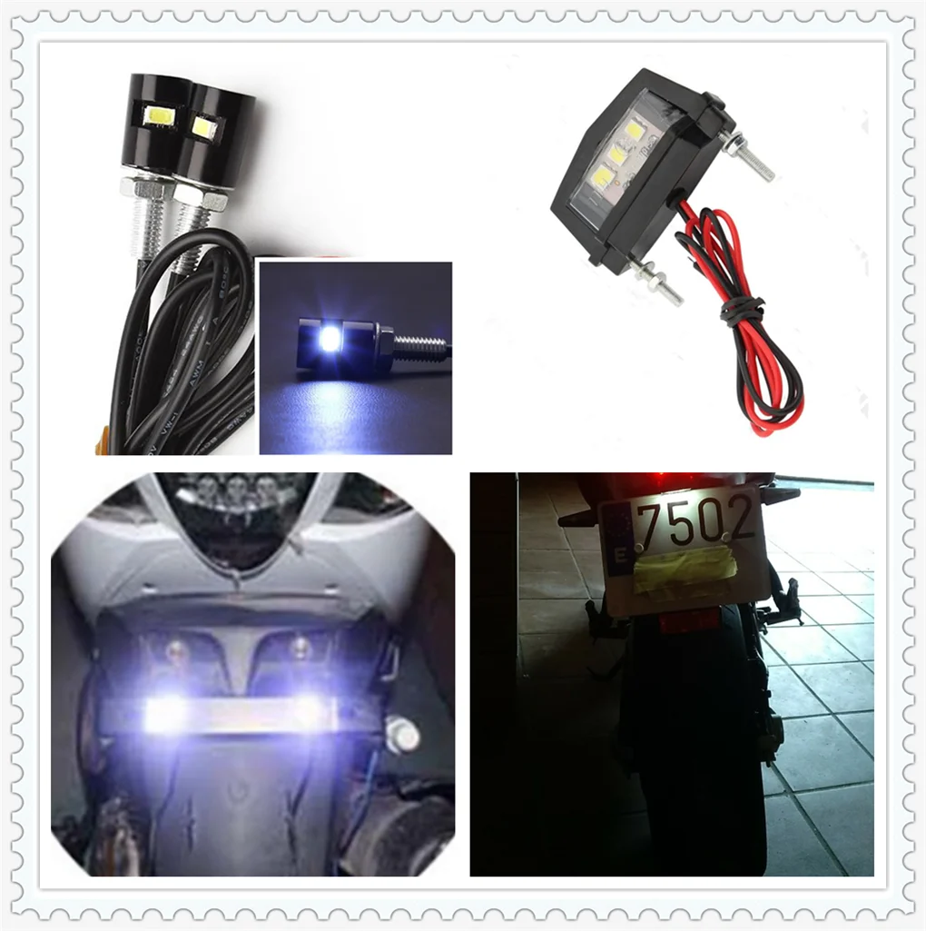 Новая мотоциклетсветильник лампа s-образная Светодиодная для номерного знака