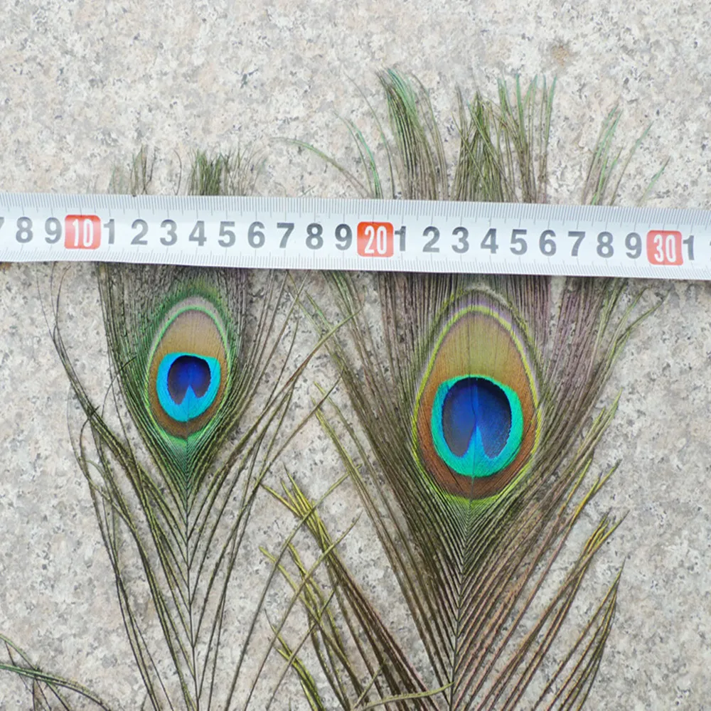 Бесплатная доставка! 10 штук украшение из природных павлиних перьев для платья 25-30 см ручной работы с украшением глаз.