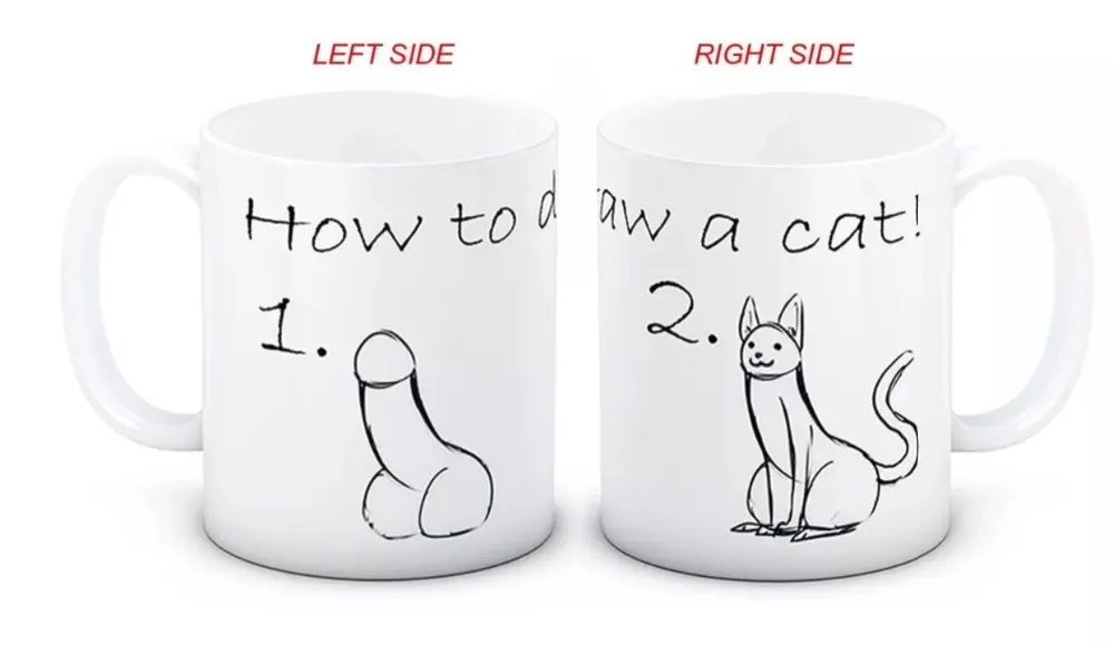 Прямая поставка безопасная посылка простая кофейная кружка как рисовать кота