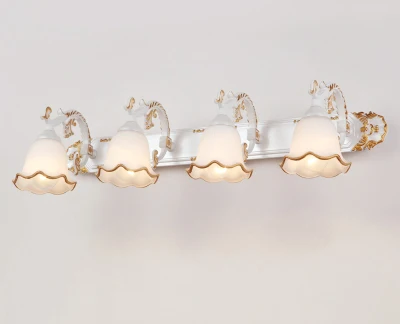 A 4 lights Зеркало спереди свет ванной светодиодный настенный светильник для ванной комнаты зеркало свет комод бра Водонепроницаемый парикмахер огни Винтажные настенные светильники настенная лампа античная бронза - Цвет абажура: A 4 lights
