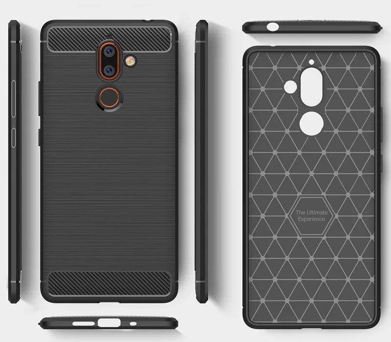 Чехол из углеродного волокна для Nokia 7 Plus матовая защитная накладка ТПУ |