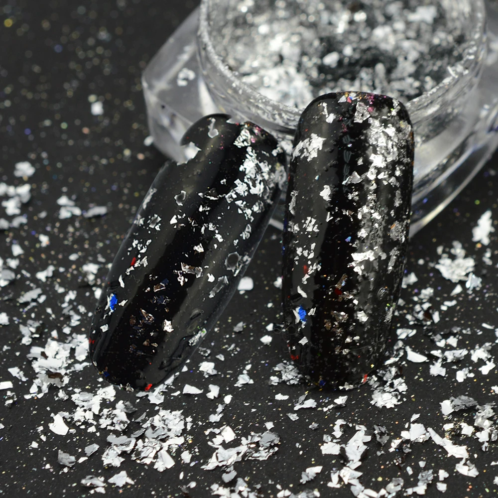 Милый тренд 1 бутылка нестандартные Блестящие Блестки для ногтей алюминиевые