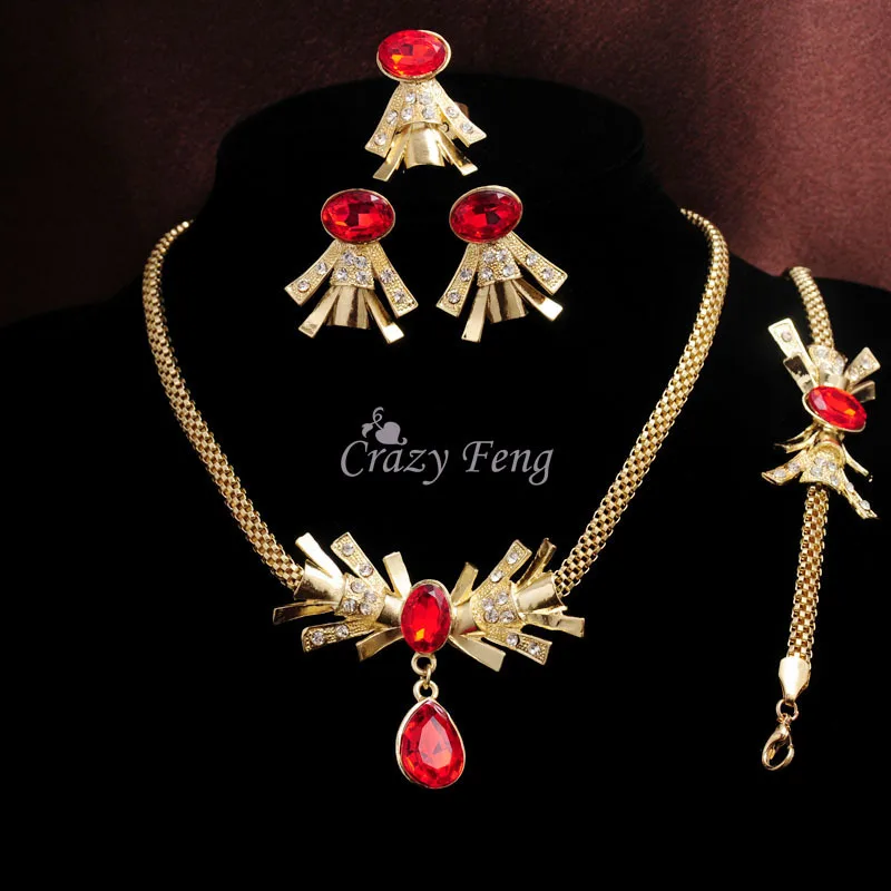 Женский ювелирный комплект из колье браслета серег и кольца|necklaces bracelets earrings|bracelet