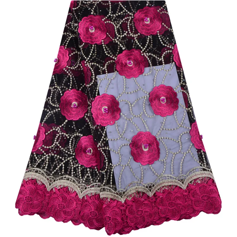 Горячая Распродажа зеленая африканская кружевная ткань с бусинами 2018 бисером