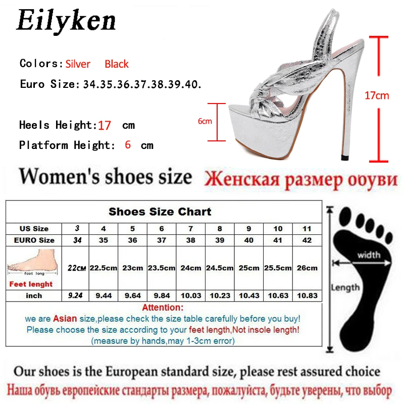 Eilyken/туфли на очень высоком каблуке 17 см; пикантные Серебристые туфли для стриптиза; вечерние туфли-лодочки; Летние босоножки на платформе и высоком каблуке; женская обувь