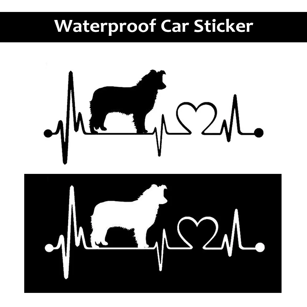 Universal Decorative Accessories Dog Heartbeat Cute Car Sticker Adhesive Stylish Simple Vehicle Body Decor Reflective Funny | Автомобили и