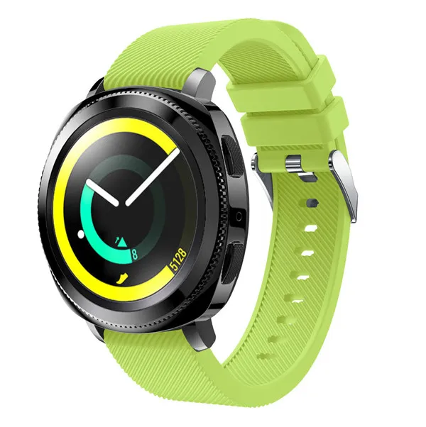20 мм ремешок для наручных часов amazift Bip ремешок для смарт-часов Garmin Vivoactive 3/645 силиконовый ремешок для наручных часов для samsung Шестерни S2 спортивный браслет - Цвет: Зеленый