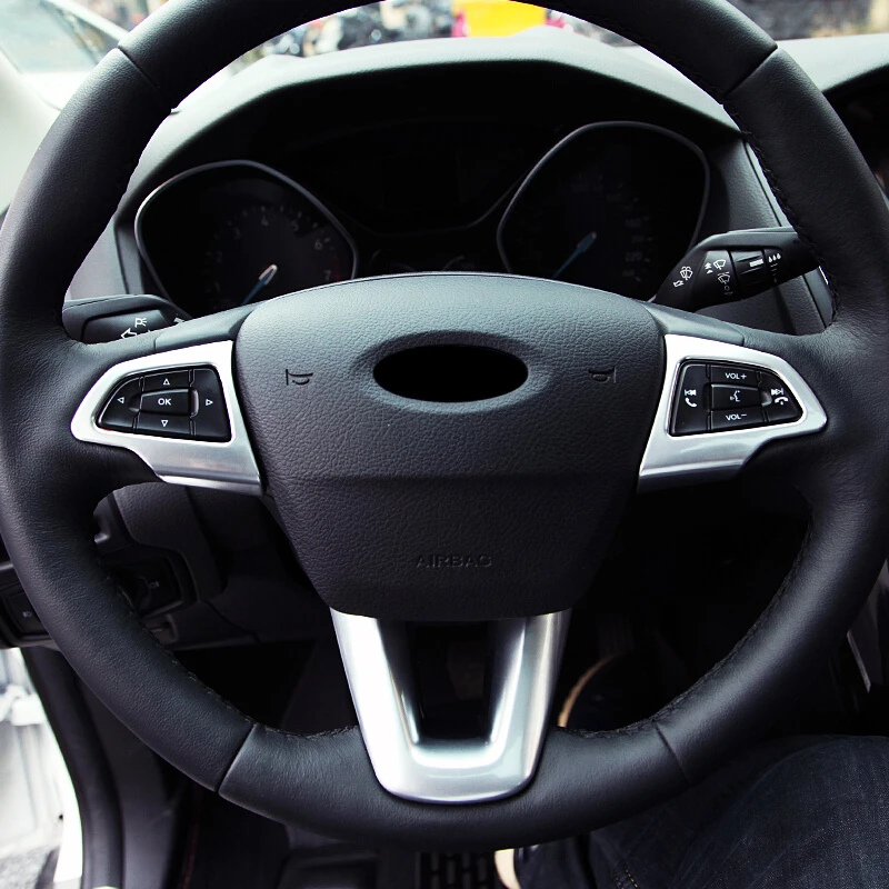 Матовая накладка на руль автомобиля для Ford Kuga Escape 2017 2018 ABS 3 шт.|Лепнина интерьера| |