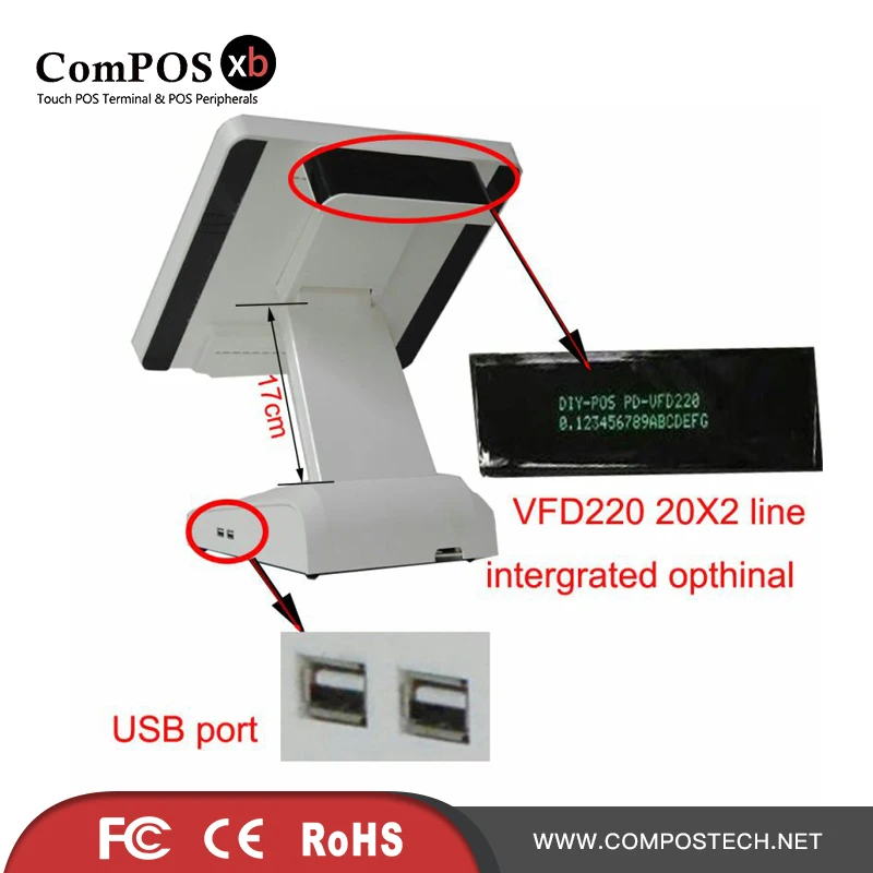 

Touch pos machine pos point of sale 15 inch touch monitor for restaurant