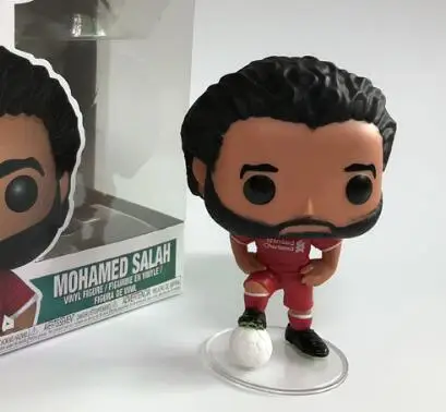 Футбол Romelu Lukaku& ZLATA Ibrahimovic& Paul Pogba robero Firmino& Mohamed Salah& Sadio Mane Виниловая фигурка кукол игрушки - Цвет: Mohamed with box