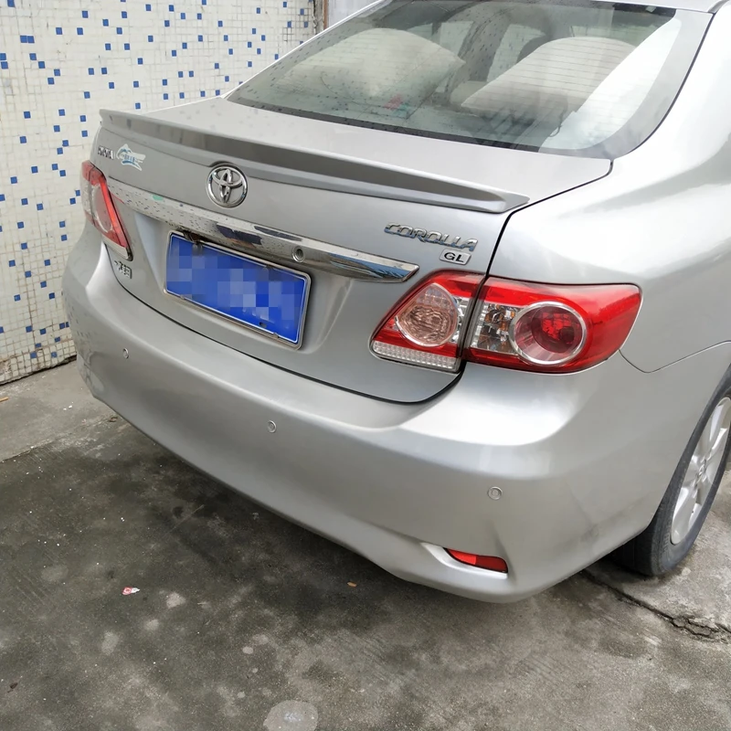 Для Toyota Corolla 2007 2013 Спойлер ABS Материал заднее крыло автомобиля разкрашенный цвет
