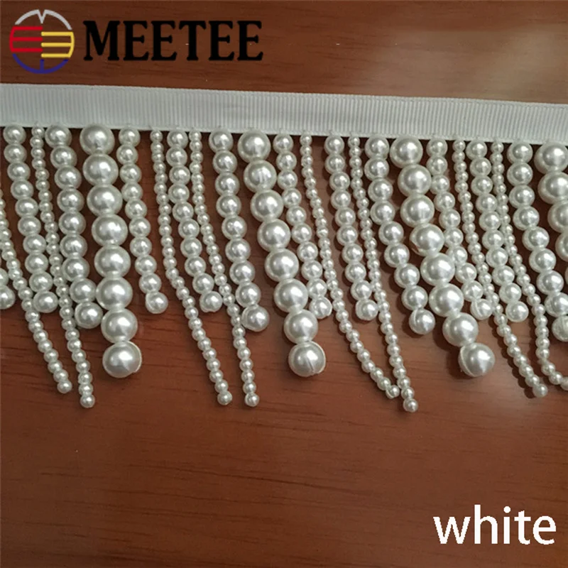 Meetee 1 ярд 8 см этнические бисерные жемчужные кисточки кружевная отделка ленты DIY