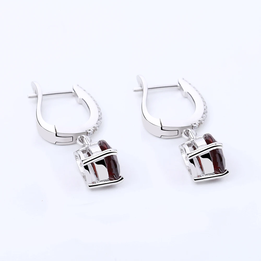 Gem's Ballet 4.31Ct натуральный красный гранат висячие серьги Твердые 925 пробы серебряные ювелирные изделия для женщин Серьги с драгоценными камнями