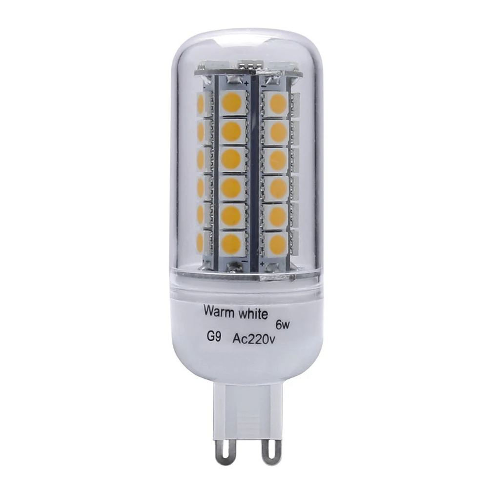 Абсолютно Новый 6 Вт галогенная лампа эквивалент G9 400 люмен 48 шт SMD5050 теплый белый