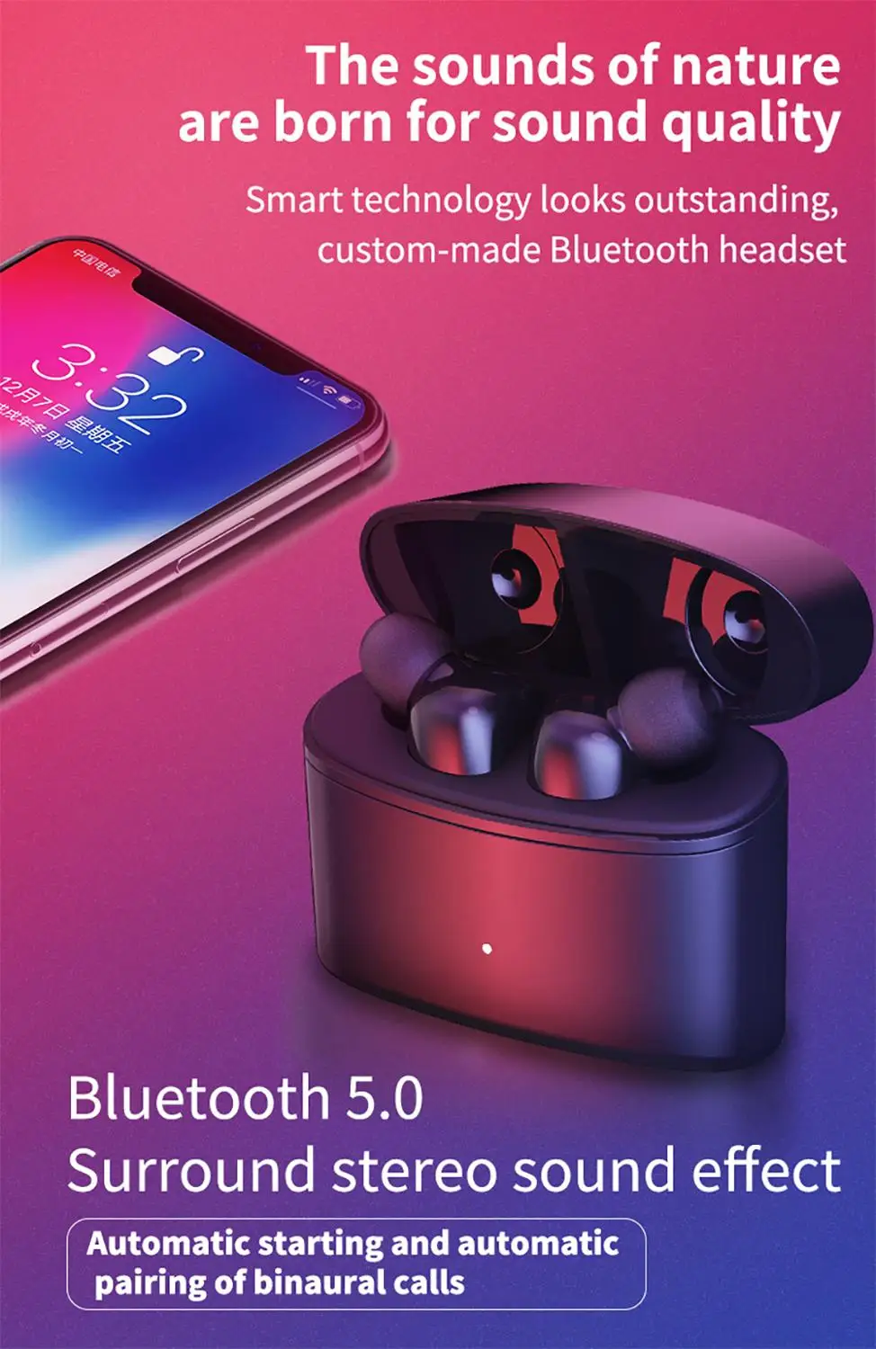 Sluchawki Bluetooth ecouteurs Новое поступление IPX5 Водонепроницаемая TWS T6 гарнитура 5 0 стерео