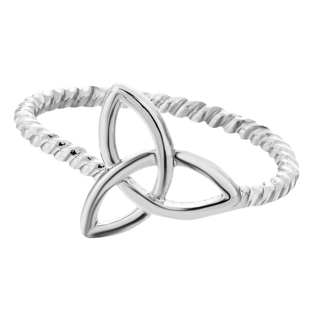 

Kinitial 1Pc Knot Ring Trinity Eco Friendly Women Wedding Finger Statement Round Jewelry Ring Geometric Ring Flower Rings