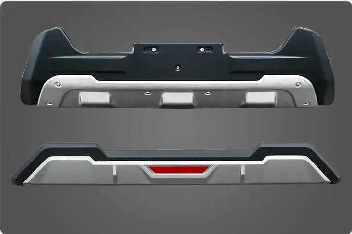 Front And Rear 2 шт. ABS+ нержавеющая сталь Передний+ задний бампер диффузор протектор гвардии Передняя защитная пластина для Тойота Королла - Цвет: Front And Rear