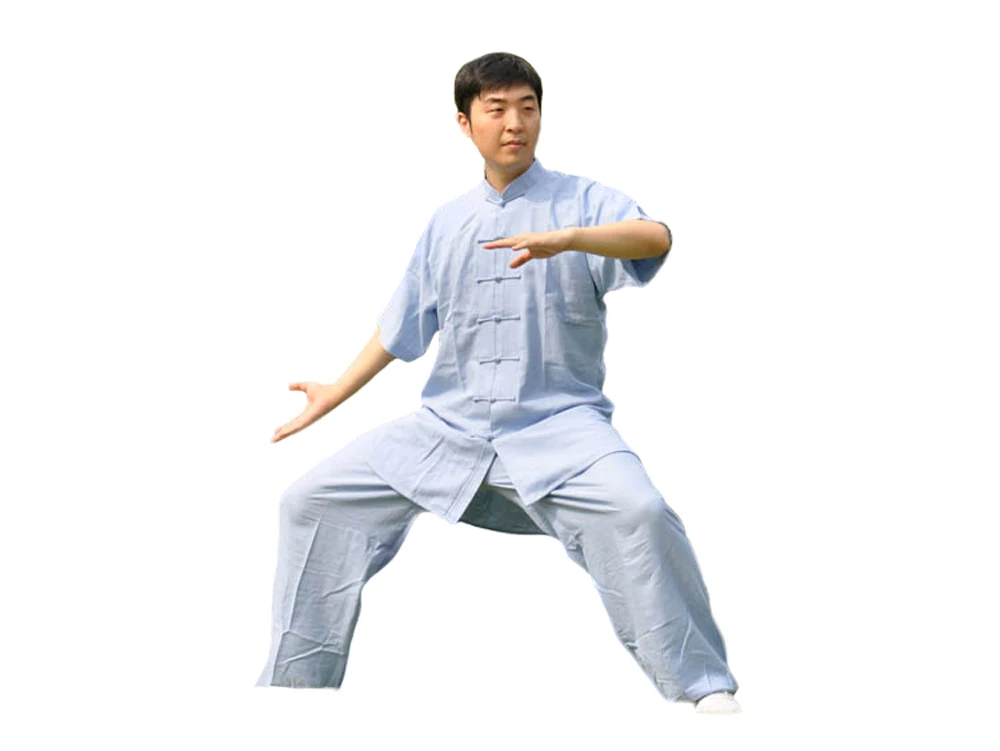 Льняная одежда Taichi унисекс с коротким рукавом для мужчин и женщин костюмы в виде