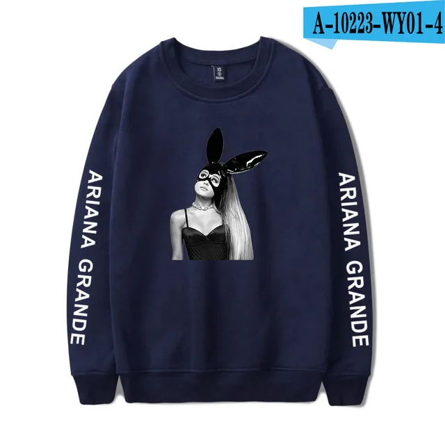 navy blue Ariana Grande толстовки для женщин/мужчин хип-хоп Повседневная Толстовка с капюшоном Женская мода Tumblr куртка пальто весна осень спортивный костюм топы - Цвет: navy blue