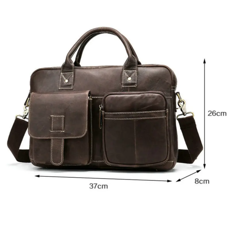 

Men Briefcase Bag High Quality Business Famous Brand 100% genuine Leather Shoulder Messenger Bags Office Handbag 14 inch Laptop