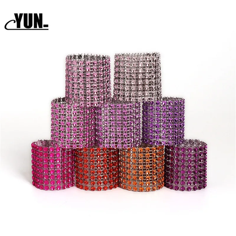 10pcs Diamond Napkin Rings for Wedding Party Holders Rhinestone Chair Sashes Dinner Banquet hotel Table Decoration 7D | Дом и сад