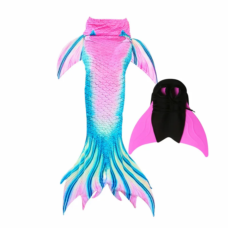 Tail with Fin Only Новые хвосты маленькой русалки с монофином купальник для детей взрослых летнее платье купальный костюм русалки - Цвет: Tail with Fin Only